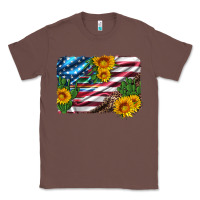 Chestnut usa flag and sunflower serape leopard and cactus Classic Tee - Artiststas