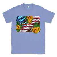 Colony Blue usa flag and sunflower serape leopard and cactus Classic Tee - Artiststas