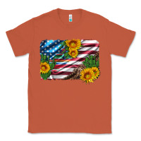 Copper usa flag and sunflower serape leopard and cactus Classic Tee - Artiststas