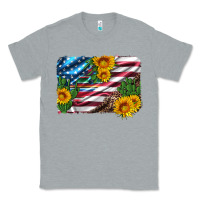 Heather Grey usa flag and sunflower serape leopard and cactus Classic Tee - Artiststas