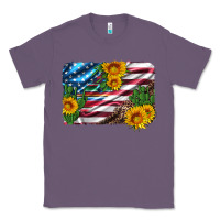 Lavender usa flag and sunflower serape leopard and cactus Classic Tee - Artiststas