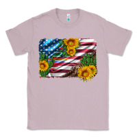Lilac usa flag and sunflower serape leopard and cactus Classic Tee - Artiststas