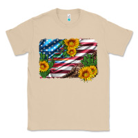 Mushroom usa flag and sunflower serape leopard and cactus Classic Tee - Artiststas