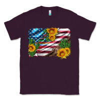 Plum usa flag and sunflower serape leopard and cactus Classic Tee - Artiststas