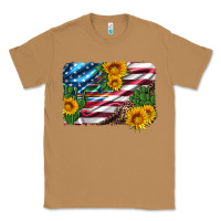 Toasted Coconut usa flag and sunflower serape leopard and cactus Classic Tee - Artiststas