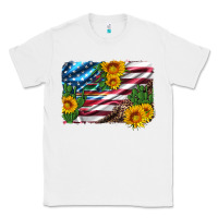 White usa flag and sunflower serape leopard and cactus Classic Tee - Artiststas
