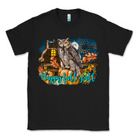 Black Happy Fall Y'all Owl Classic Tee - LillyAllenDesigns