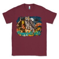 Burgundy Happy Fall Y'all Owl Classic Tee - LillyAllenDesigns