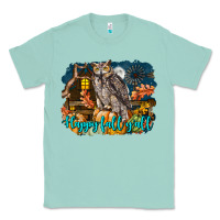 Seafoam Happy Fall Y'all Owl Classic Tee - LillyAllenDesigns