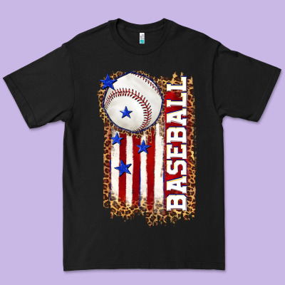 Premium Tee baseball american flag