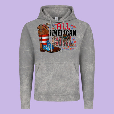 All American Girl Vintage Hoodie Designed By Racoondesign