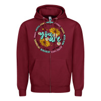 Burgundy you are inspiration Zipper Hoodie - MaliasSmallBusiness