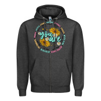 Charcoal Heather you are inspiration Zipper Hoodie - MaliasSmallBusiness