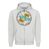 Dove Grey you are inspiration Zipper Hoodie - MaliasSmallBusiness
