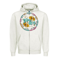 Oatmeal Heather you are inspiration Zipper Hoodie - MaliasSmallBusiness
