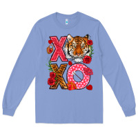 Colony Blue xoxo with tiger Long Sleeve Tee - NancyCooperArtShop