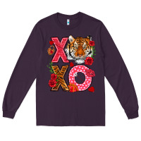 Plum xoxo with tiger Long Sleeve Tee - NancyCooperArtShop