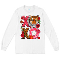 White xoxo with tiger Long Sleeve Tee - NancyCooperArtShop
