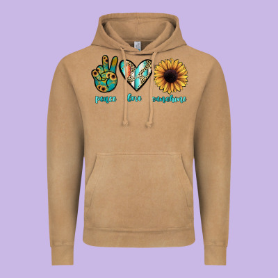 Peace Love Sunshine Vintage Hoodie Designed By Jahusdesignshop