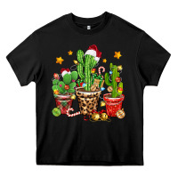 Black Christmas cactus Heavy Core Tee - Zillion Design Studio
