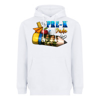 White pre k dude Heavyweight Hoodie - BundleAndBundleShop