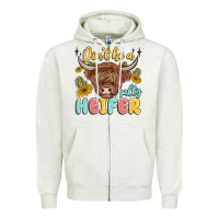 Oatmeal Heather dont be a salty heifer Zipper Hoodie - MaliasSmallBusiness