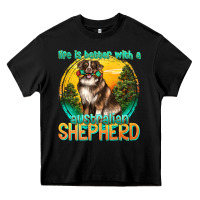 Black life is better with a australian shepherd Heavy Core Tee - texasbilliewilder