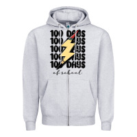 Heather Grey 100 days of school Zipper Hoodie - MaliasSmallBusiness