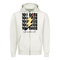 Oatmeal Heather 100 days of school Zipper Hoodie - MaliasSmallBusiness