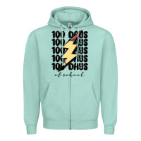 Seafoam 100 days of school Zipper Hoodie - MaliasSmallBusiness