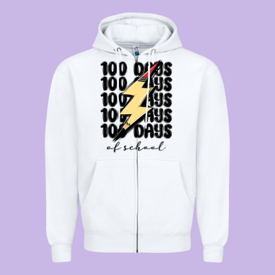100 Days Of School Zipper Hoodie Designed By Maliassmallbusiness