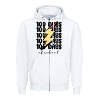 White 100 days of school Zipper Hoodie - MaliasSmallBusiness