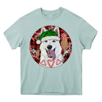 Arona Christmas White Shepherd With Buffalo Plaid Heavy Core Tee - RanaPortraitStore