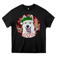 Black Christmas White Shepherd With Buffalo Plaid Heavy Core Tee - RanaPortraitStore