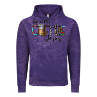 Cloud Purple give me coffee jesus Vintage Hoodie - CowhideDigitalArt