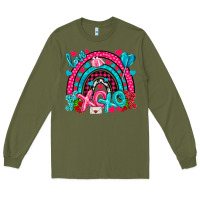 Army Green xo xo rainbow valentine Long Sleeve Tee - NancyCooperArtShop