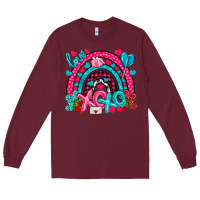 Burgundy xo xo rainbow valentine Long Sleeve Tee - NancyCooperArtShop