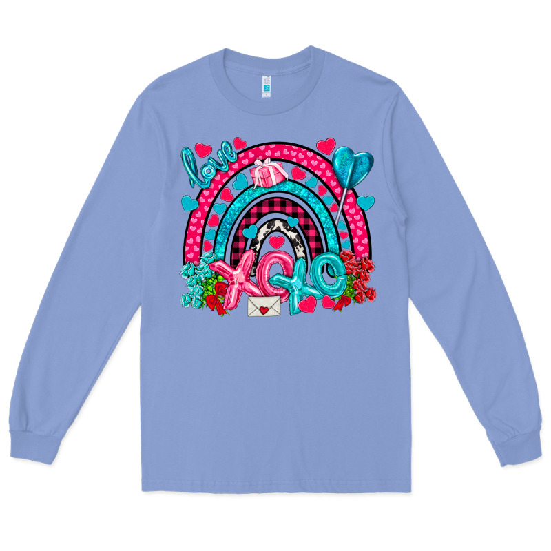Xo Xo Rainbow Valentine Long Sleeve Tee by NancyCooperArtShop | Teevron