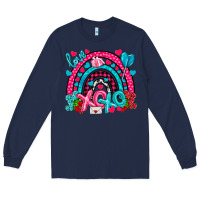 Navy xo xo rainbow valentine Long Sleeve Tee - NancyCooperArtShop