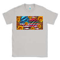 Moon Dust usa flag and serape with leopard and sunflowers license plate Classic Tee - Artiststas