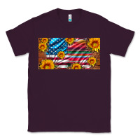 Plum usa flag and serape with leopard and sunflowers license plate Classic Tee - Artiststas