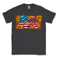 Smoke usa flag and serape with leopard and sunflowers license plate Classic Tee - Artiststas
