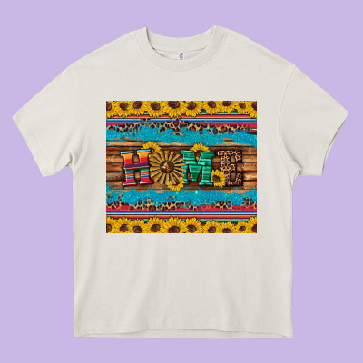 Western Home Wind Wheel Sunflowers Heavy Core Tee Designed By Artiststas