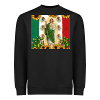 San Judas With Mexican Flag Heavyweight Sweatshirt | Teevron