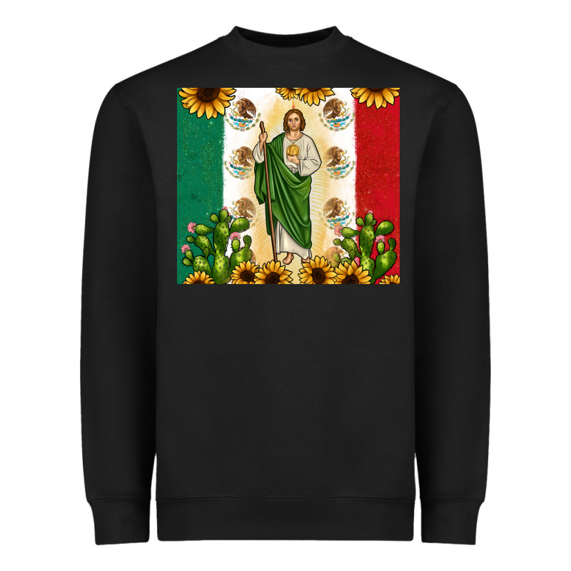 San Judas With Mexican Flag Heavyweight Sweatshirt by JahusDesignShop | Teevron