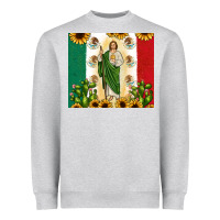 Heather Grey San Judas with Mexican Flag Heavyweight Sweatshirt - JahusDesignShop