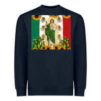 Navy San Judas with Mexican Flag Heavyweight Sweatshirt - JahusDesignShop