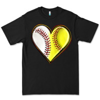 Black baseball and softball heart Premium Tee - texasbilliewilder