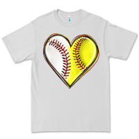 Dove Grey baseball and softball heart Premium Tee - texasbilliewilder