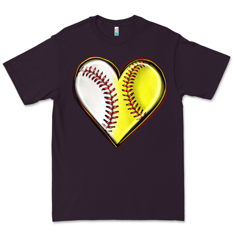 Baseball And Softball Heart Premium Tee by texasbilliewilder | Teevron